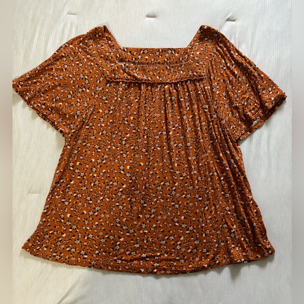 Knox Rose Rust Floral Blouse